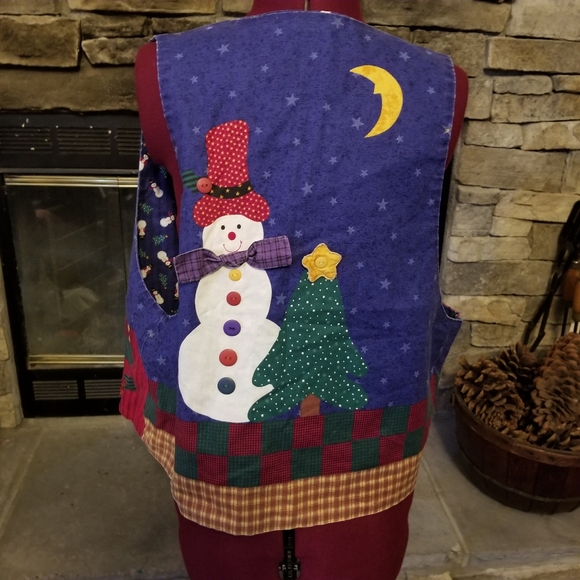 90s Reversible Christmas Vest - Picture 3 of 5